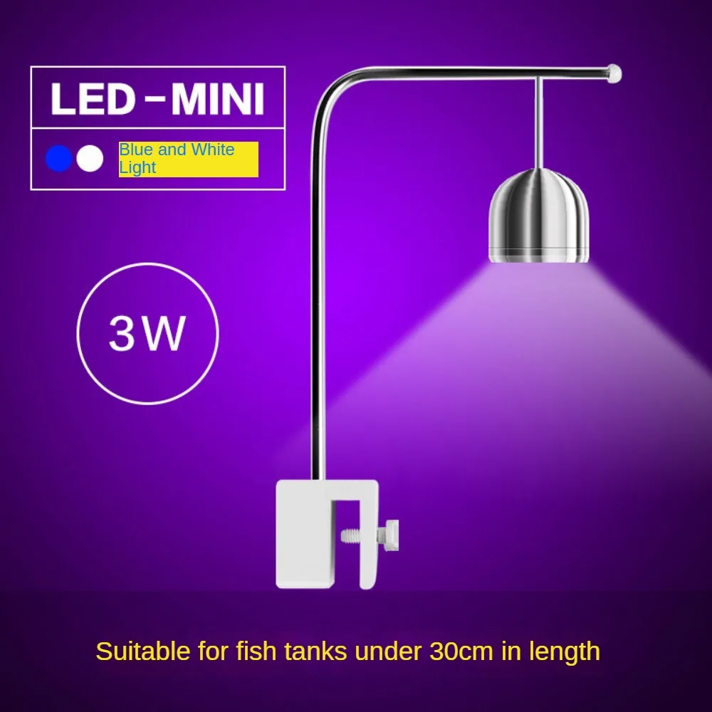 Planted Aquarium Jar - Mini Aluminum Fish Tank Clip Lamp,Refugium