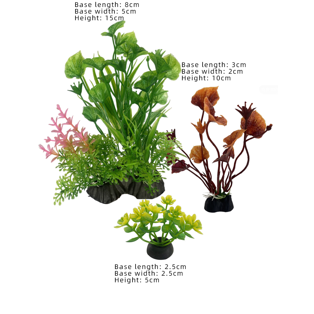 3Pcs Artificial Aquarium Plant - Planted Aquarium Yellow Water recension och pris